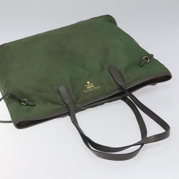 PRADA Tote Bag Nylon Khaki Gold - Picture 6 of 12